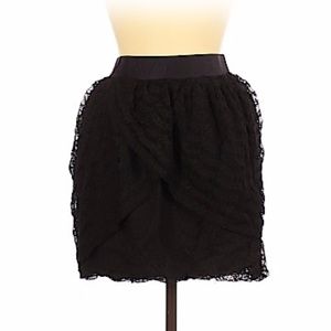 J.Crew Mini Skirt Size 4 Black Lace Ruffles